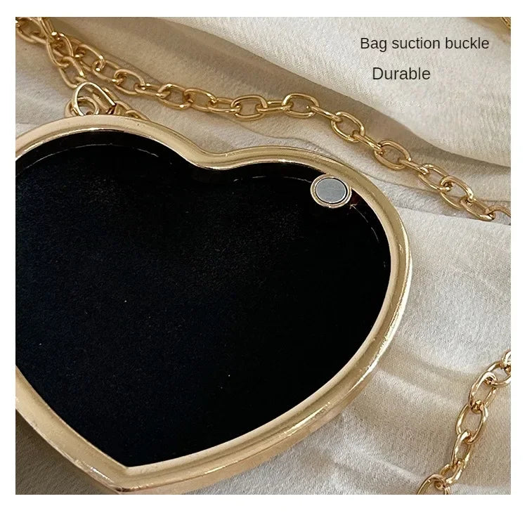 Pochette Clutch Luxe Diamants Cœur Cristal - Sac Soirée Mariage Strass Femme - badassmood