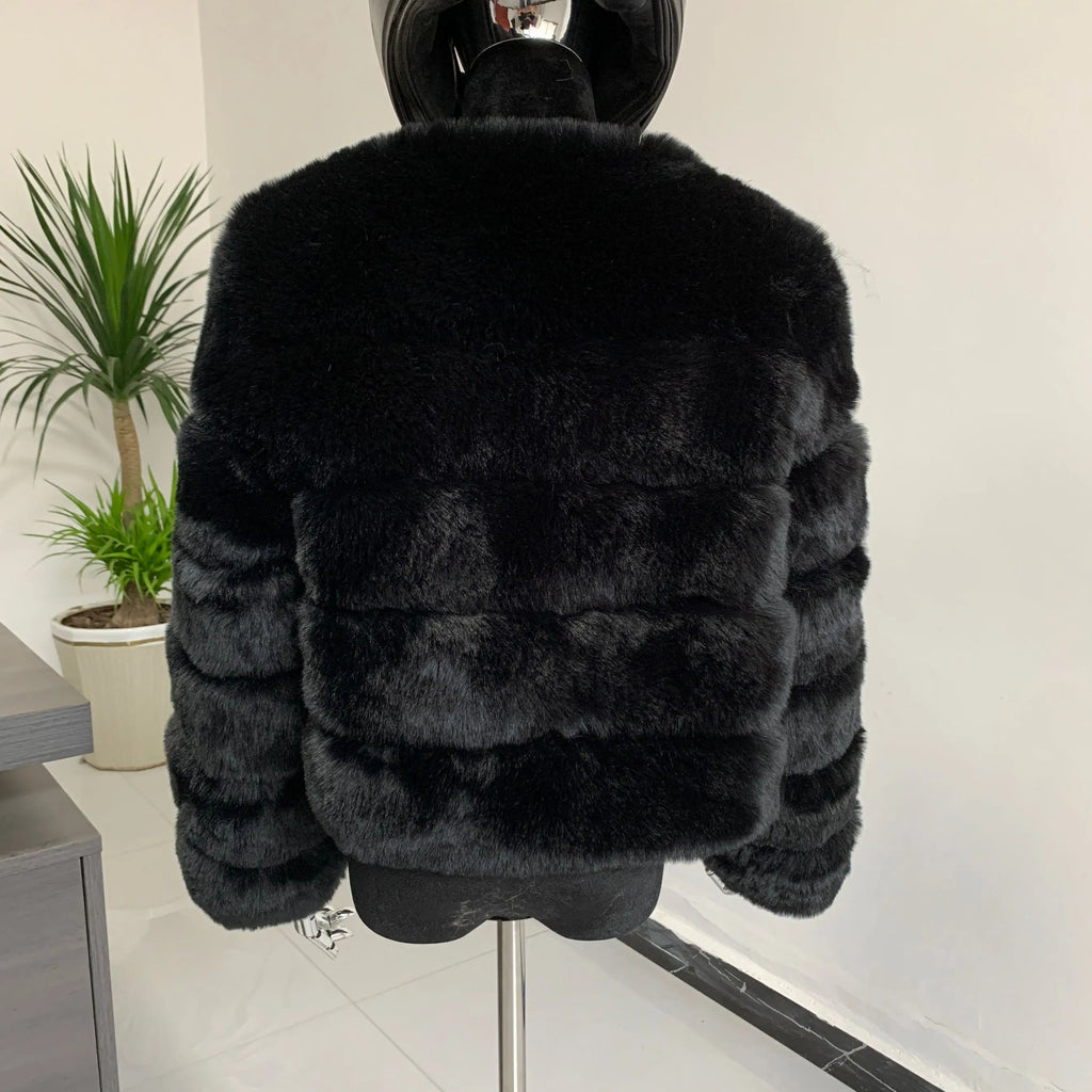 Manteau Fausse Fourrure Renard Femme - Veste Courte Luxe Fluffy Hiver - badassmood