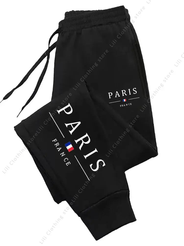 Pantalon de jogging femme Paris 2025 automne hiver, en fleece confortable, style décontracté, marque badassmood.com