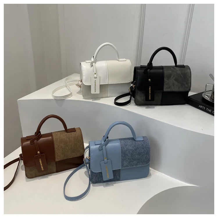 Sac à main pour femme Badassmood avec motif géométrique, bandoulière élégante et style quotidien mode.