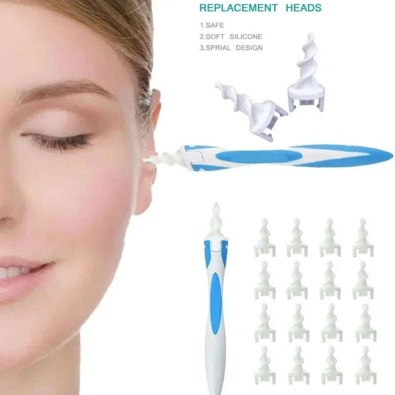 Ear Wax Remover Tool Ear Cleaner With Soft Silicone 16 Replacement Tips Simply To Grab Extract Earwax - badassmood