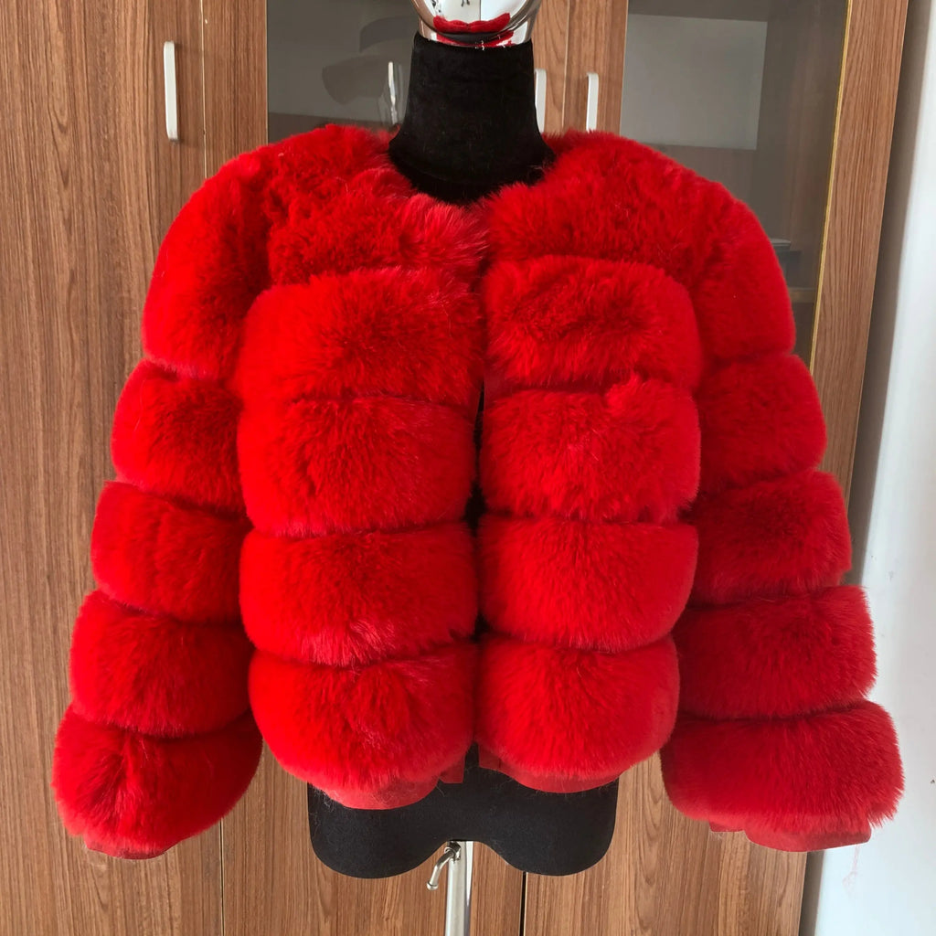 Manteau Fausse Fourrure Renard Femme - Veste Courte Luxe Fluffy Hiver - badassmood