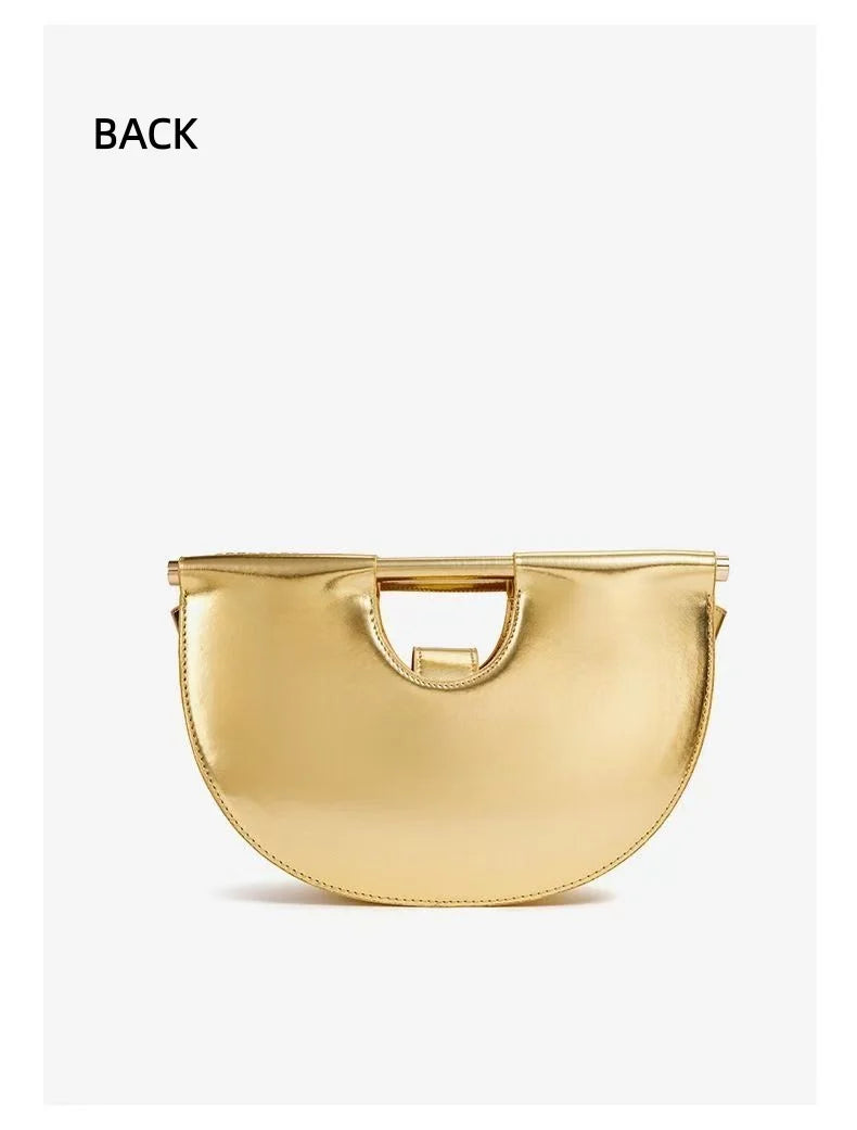 Sac Lune Tissé Doré Luxe Designer 2026 - Hobo Cuir Argent Clutch Soirée Femme - badassmood