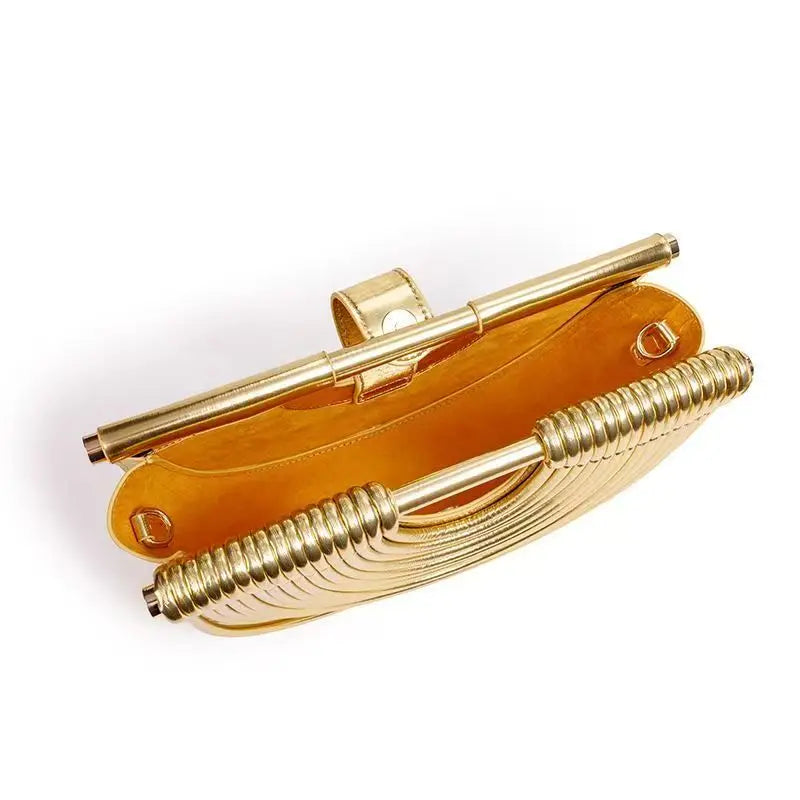 Sac Lune Tissé Doré Luxe Designer 2026 - Hobo Cuir Argent Clutch Soirée Femme - badassmood