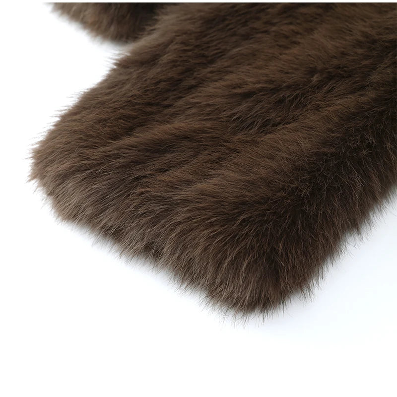 Manteau Fourrure Synthétique Marron Femme - Veste Longue Boutons Pression Hiver - badassmood