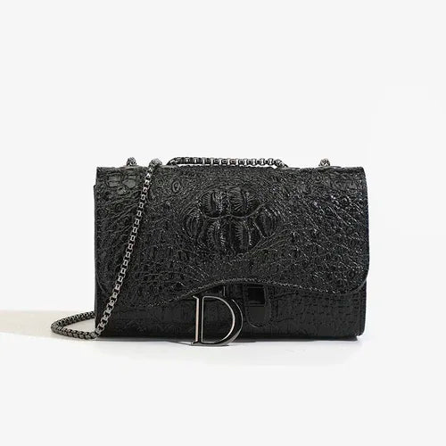 Sac à main femme en sequins avec chaînes dorées, style luxe casual, sac bandoulière élégant et tendance.
