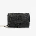 Sac à main femme en sequins avec chaînes dorées, style luxe casual, sac bandoulière élégant et tendance.