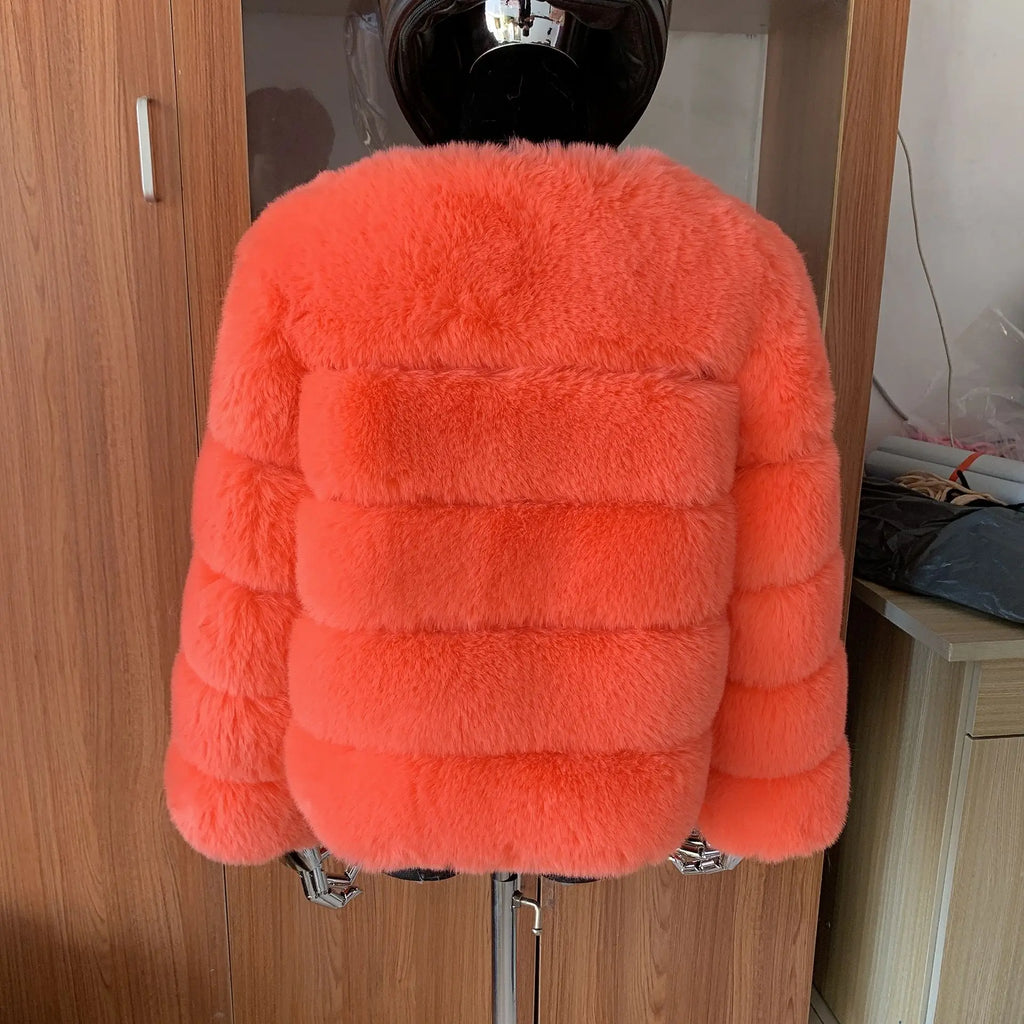 Manteau Fausse Fourrure Renard Femme - Veste Courte Luxe Fluffy Hiver - badassmood