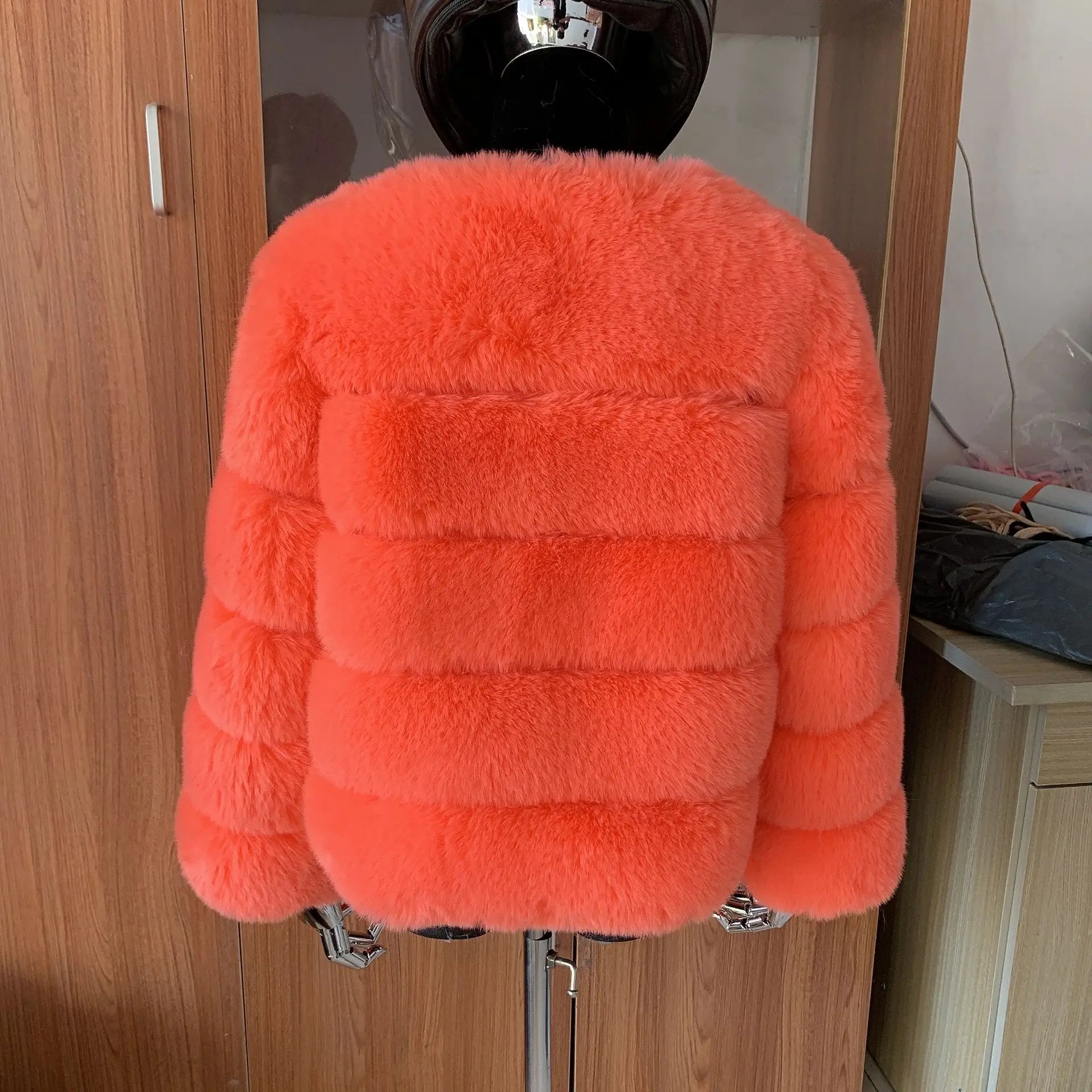 Manteau Fausse Fourrure Renard Femme - Veste Courte Luxe Fluffy Hiver - badassmood