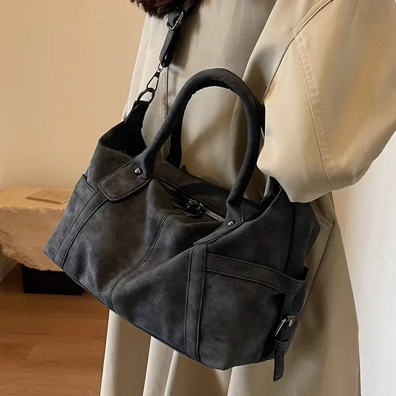 Sac à Main Rétro Femme Cuir PU - Grand Sac Bandoulière Style Coréen - badassmood