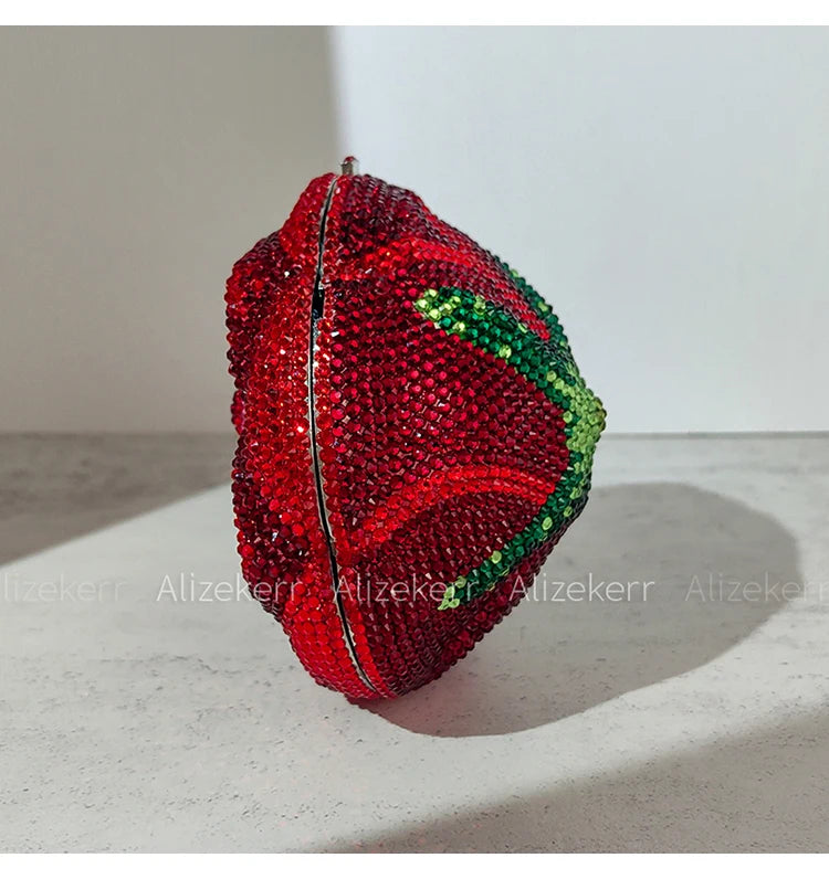 Pochette soirée rose avec cristaux et strass, sac de fête élégant pour mariage et occasions spéciales, femme.