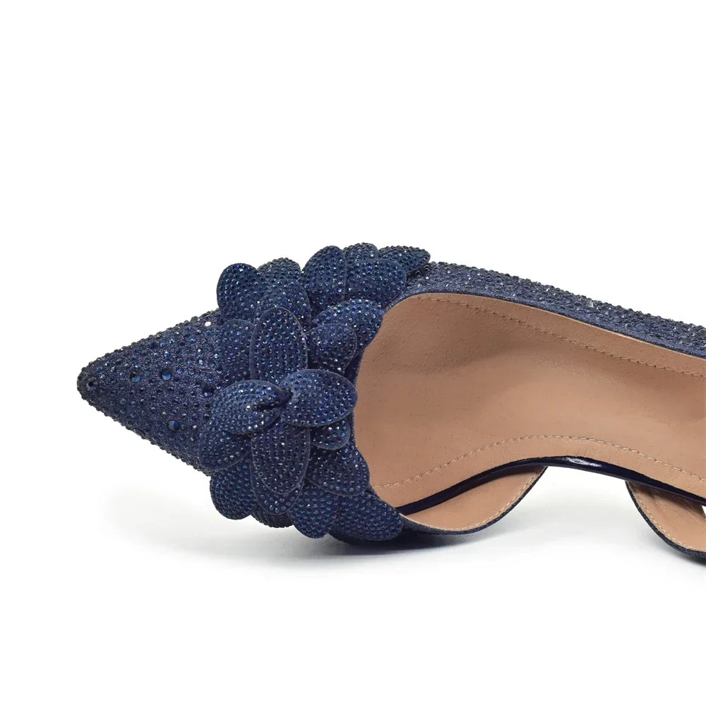 Ensemble Chaussures et Sac Italien Luxe Mariage Femme - Escarpins Strass Talon Haut 8cm - badassmood