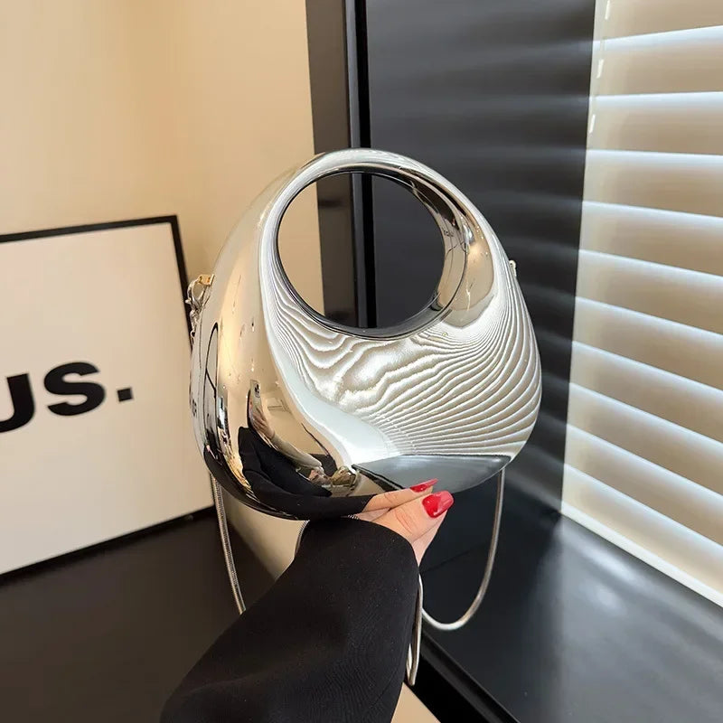 Pochette Acrylique Transparente Demi-Lune Luxe - Sac Soirée Mariage Designer Femme - badassmood