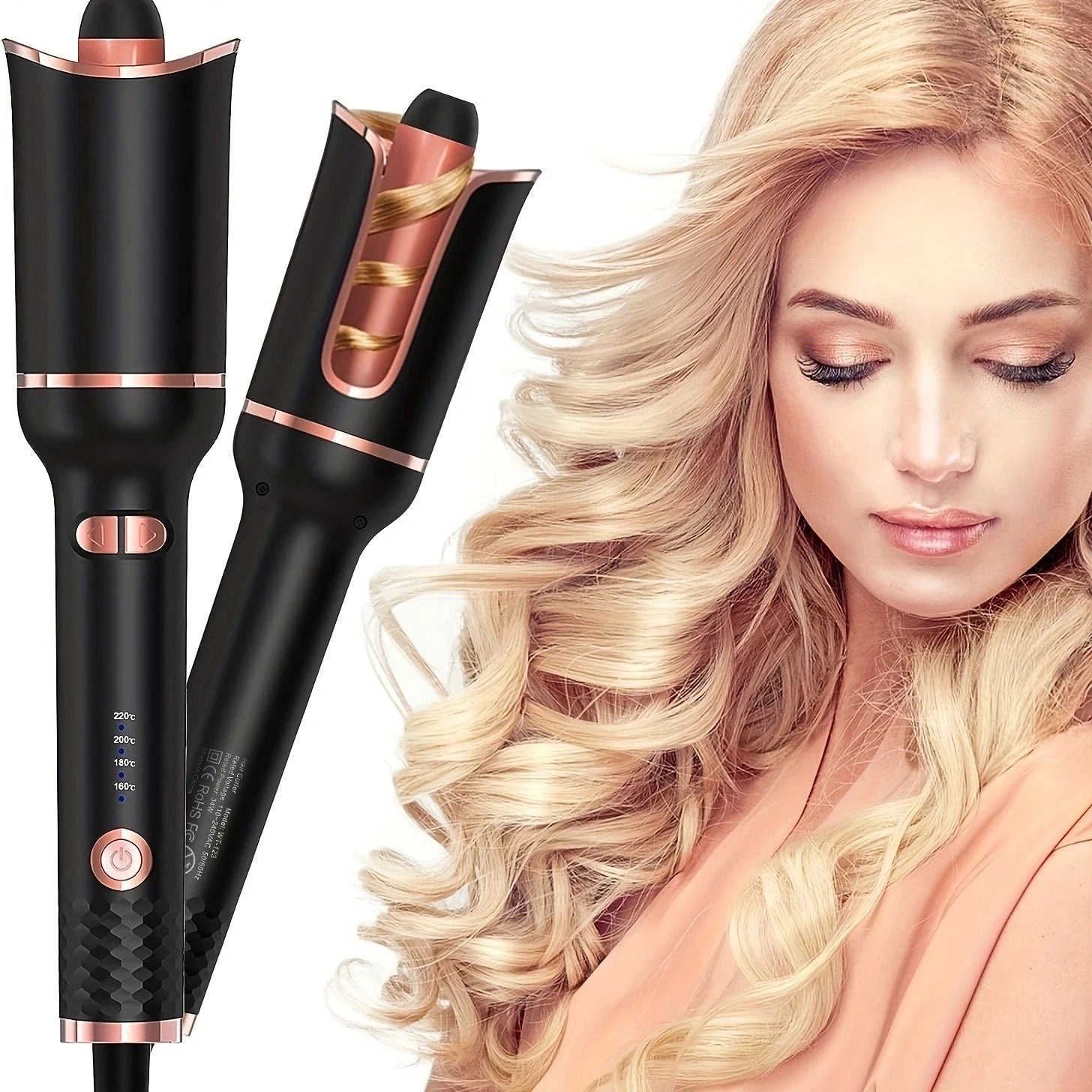 Automatic Hair Curler Auto Hair Curling Iron Ceramic Rotating Air Curler Air Spin Wand Styler Curl Machine Magic Hair Curler - badassmood