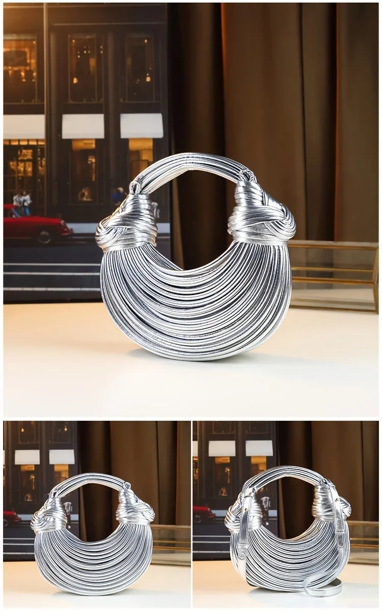 Sac à Main Tressé Luxe Femme - Sac Soirée Or Argent Designer 2026 - badassmood