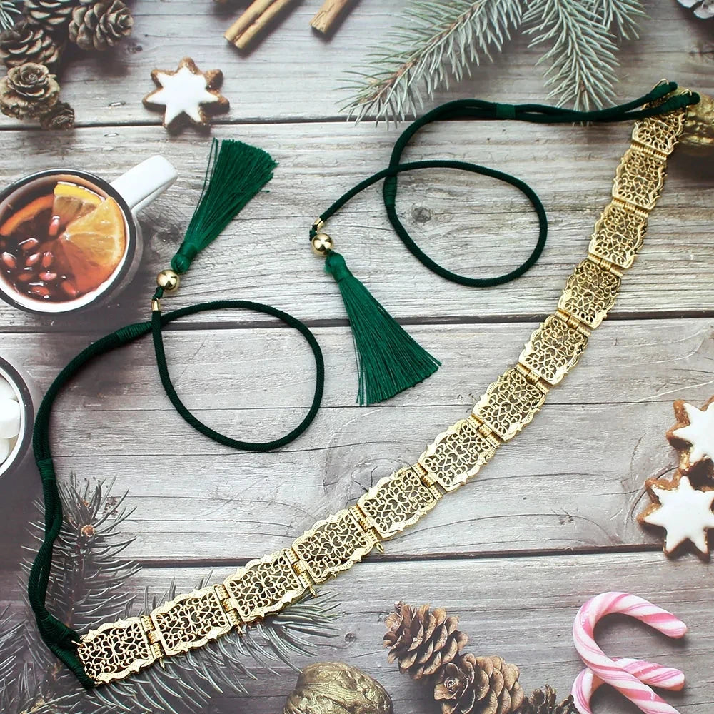 Ceinture Chaîne Métallique Style Marocain Ajustable - Caftan Arabe - badassmood