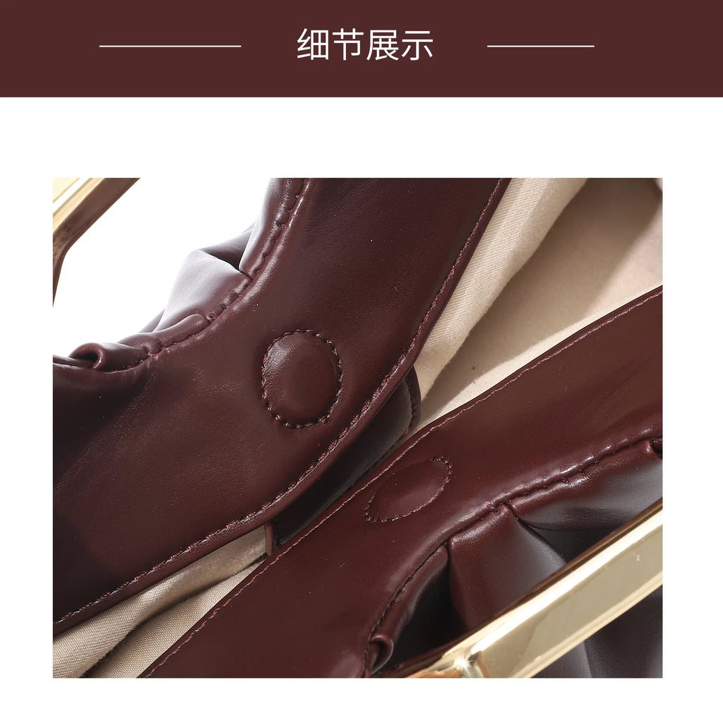 Sac Cloud Plissé Cuir Soft Niche - Pochette Soirée Pleatée Haut de Gamme Femme - badassmood