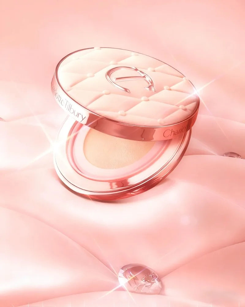 Charlotte Tilbury Shimmer Makeup Air Cushion Lightweight Moisture Oil Control Two Color Heart Shape Powder Blusher Unique Design - badassmood