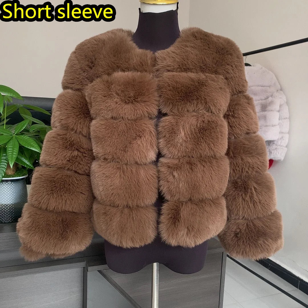 Manteau Fausse Fourrure Renard Femme - Veste Courte Luxe Fluffy Hiver - badassmood