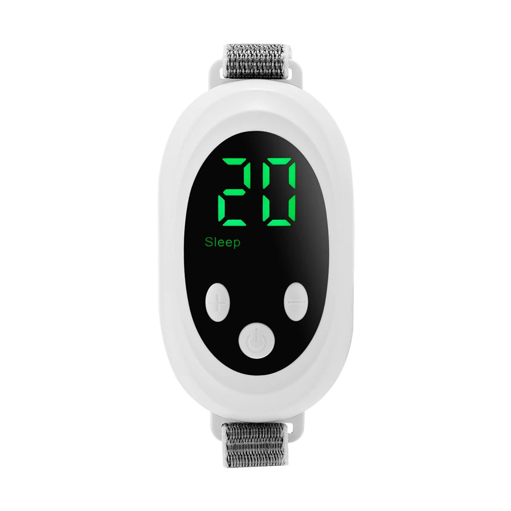 Appareil intelligent anti-insomnie de badassmood.com pour un sommeil réparateur naturel, montre un design moderne et compact.