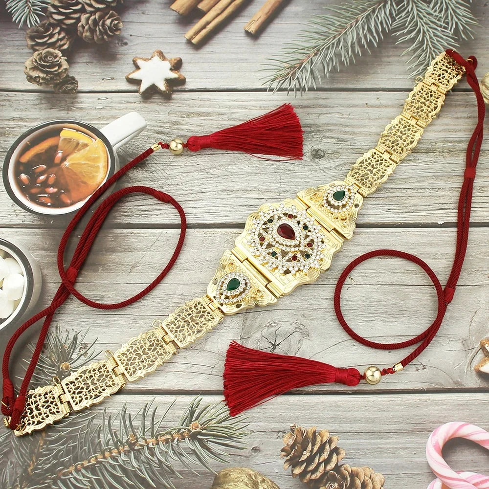 Ceinture Chaîne Métallique Style Marocain Ajustable - Caftan Arabe - badassmood