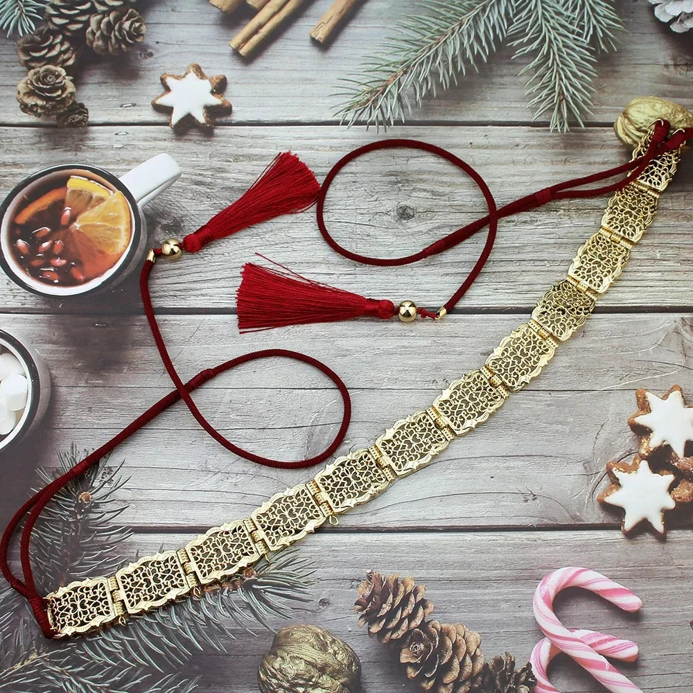 Ceinture Chaîne Métallique Style Marocain Ajustable - Caftan Arabe - badassmood