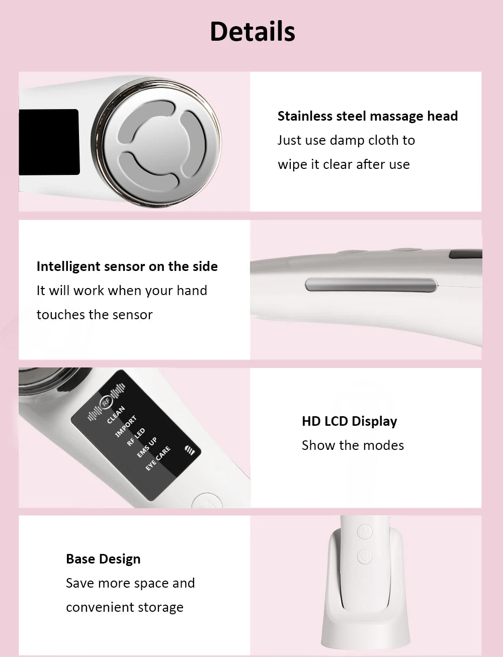 Masseur Facial RF EMS - Radiofréquence & Microcourant Lifting - badassmood