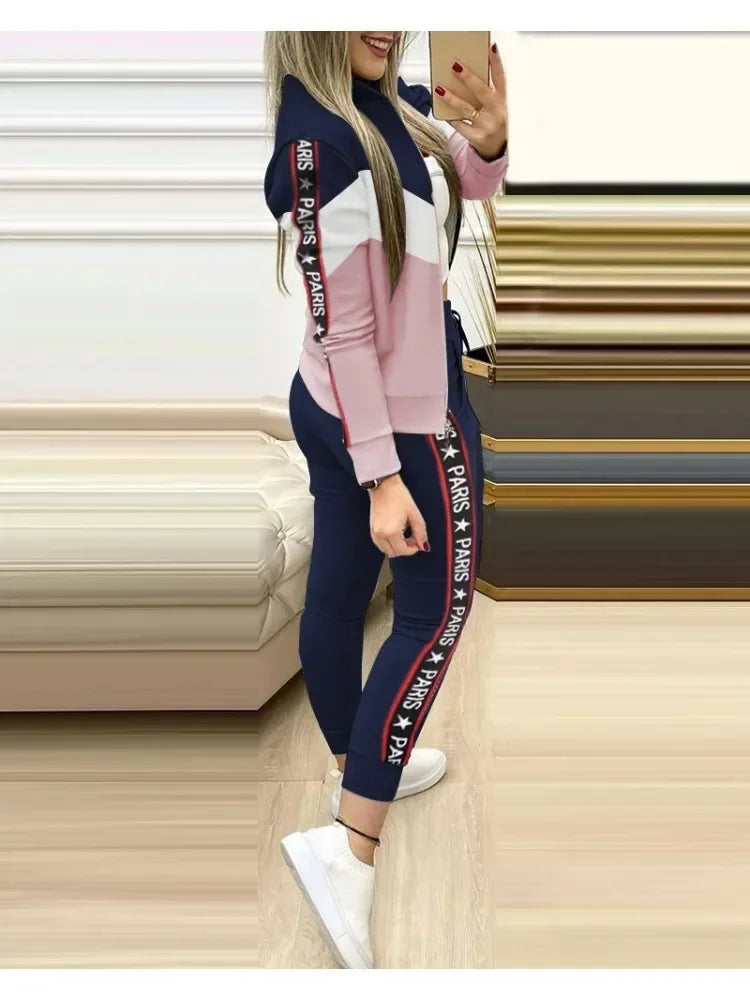 Ensemble Survêtement Femme 2 Pièces Hiver - Veste Zip Pantalon Sport