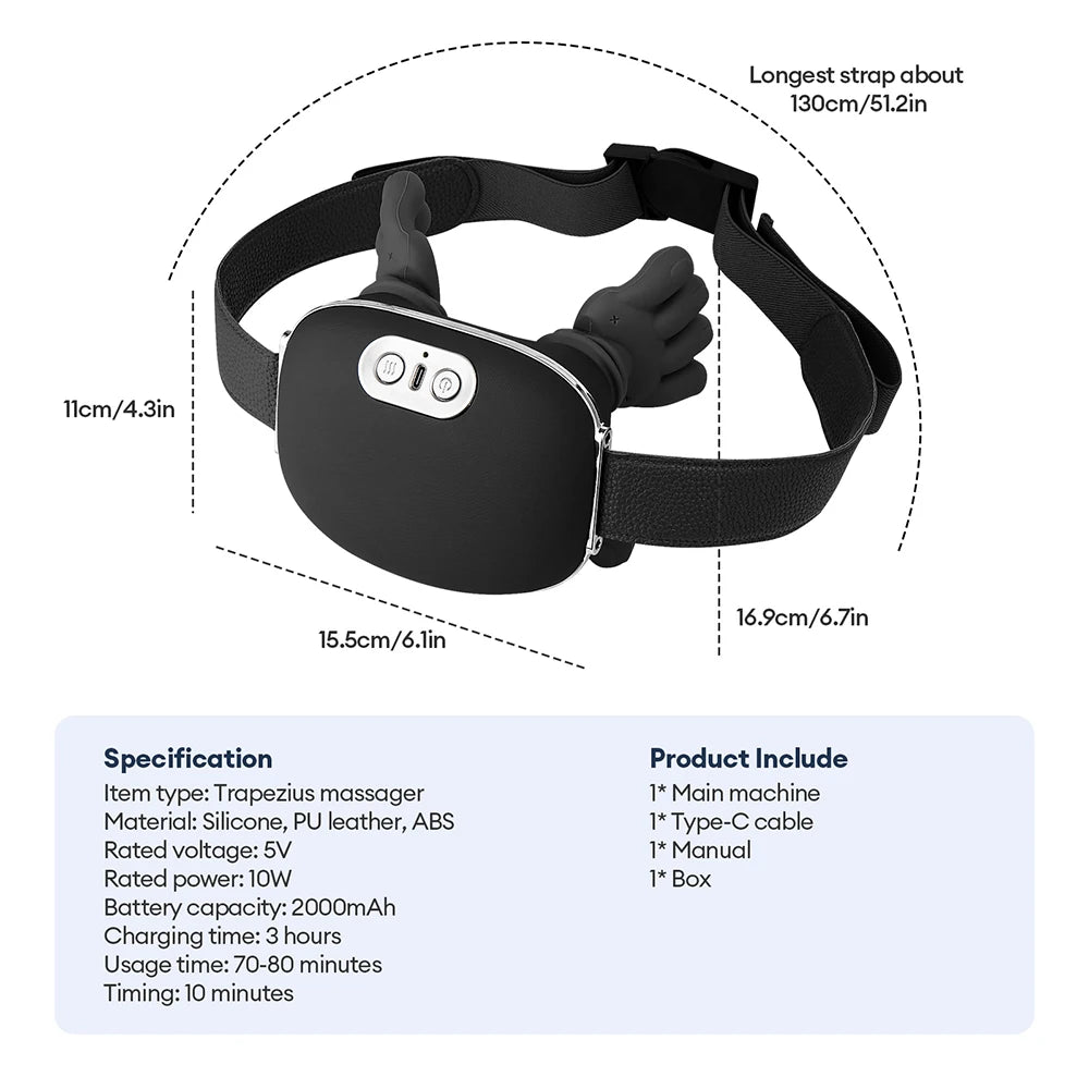 Masseur cervical 4D Bionique sans fil pour soulagement nuque et épaules, dispositif de bien-être et santé.