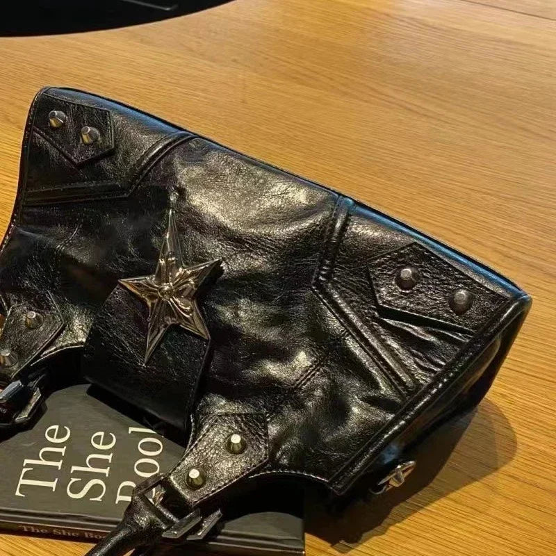 Sac à Main Gothique Noir Femme - Sac Bandoulière Étoile Vintage Punk - badassmood