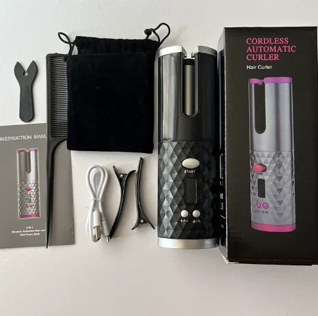 Boucleur automatique sans fil pour cheveux de marque badassmood.com, avec design compact et rechargeable USB pour des boucles parfaites