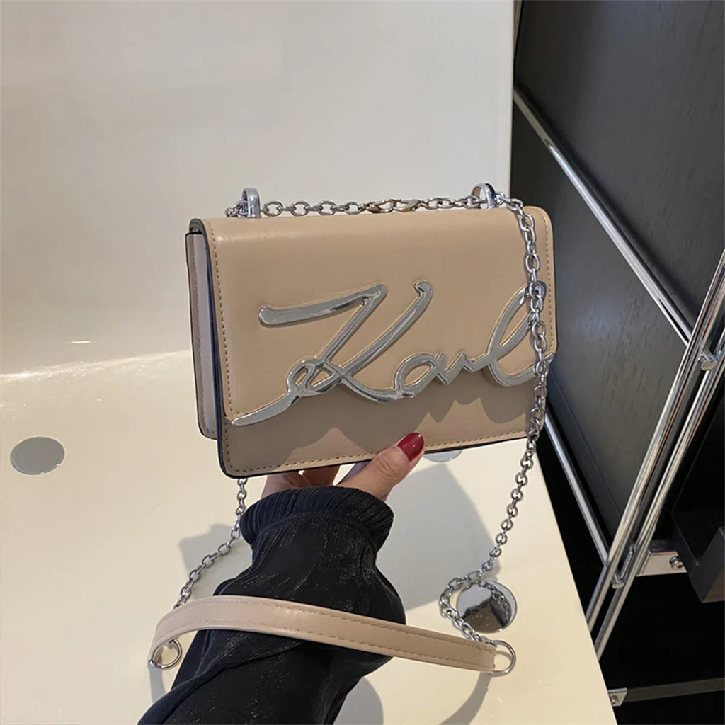 Sac à Main Femme Bandoulière Chaîne - Sac Fashion Logo Métal - badassmood