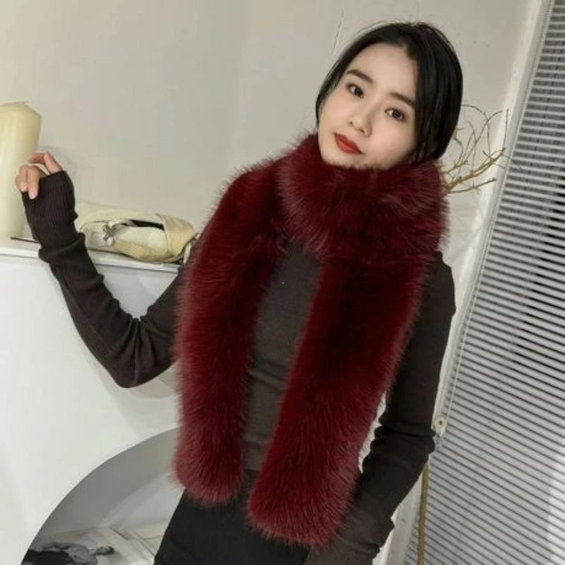 Écharpe Fourrure Vison Synthétique Femme - Foulard Chaud Fluffy Hiver - badassmood