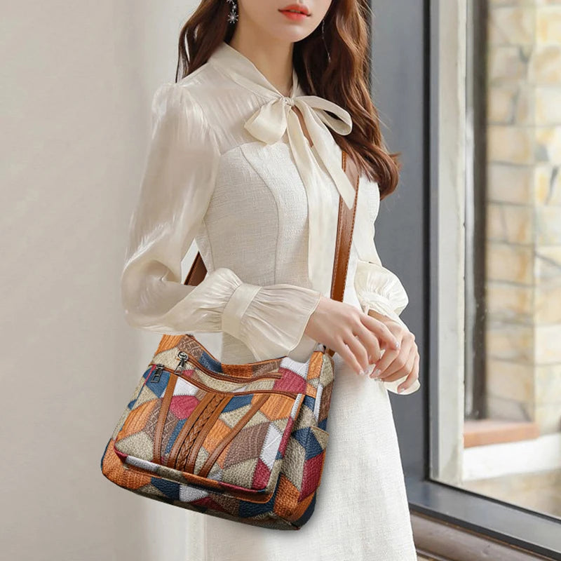 Sac à Main Vintage Femme Multi-Poches - Sac Bandoulière Rétro Élégant - badassmood