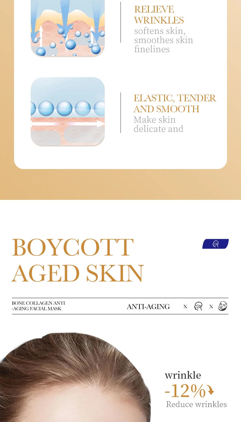 Masque Visage Collagène Anti-Rides x10 - Hydratant Raffermissant Coréen - badassmood