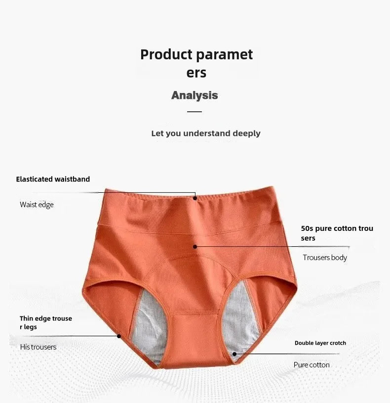 Panties for Menstruation Cotton Menstrual Panties High Waist Period Underwear Culotte Menstruelle Leak Proof Bragas Menstruales - badassmood