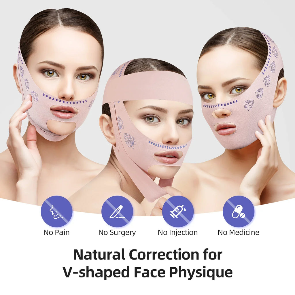 Face Slimming Bandage Women Face Lifting V Line Shaper Chin Cheek Lift Up Belt Anti Wrinkle Strap Facial Beauty Skin Care Tools - badassmood