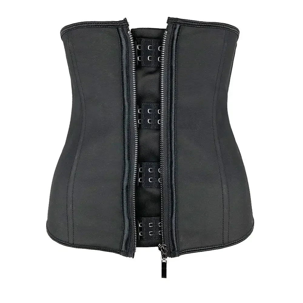 Corset Gaine Amincissante Latex Femme - Ceinture Minceur Zip Noir