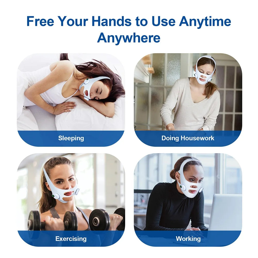 Facial EMS Lifting Machine Chin Cheek Slimming Strap Facial Shaping Massager Double Chin Removal V Line Lift Belt Skin Care Tool - badassmood