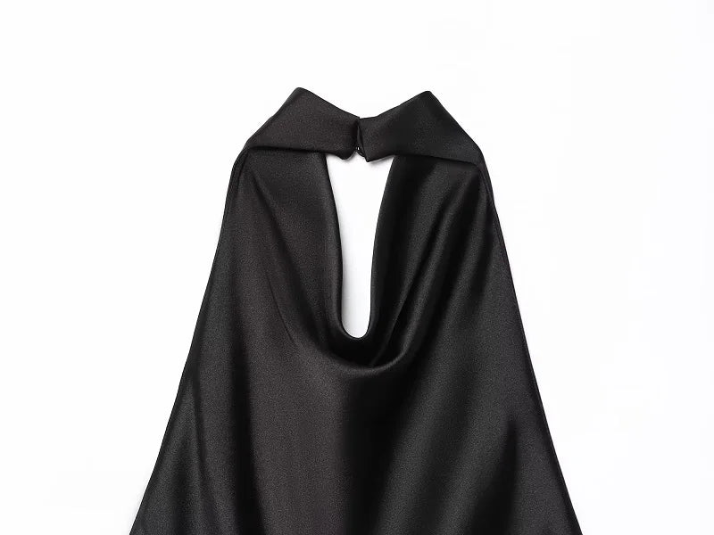 MUJER 2025 Halter Tops for Women Black Satin Backless Top Female Pink Summer Beach Top Woman off Shoulder Camisole Top Women - badassmood