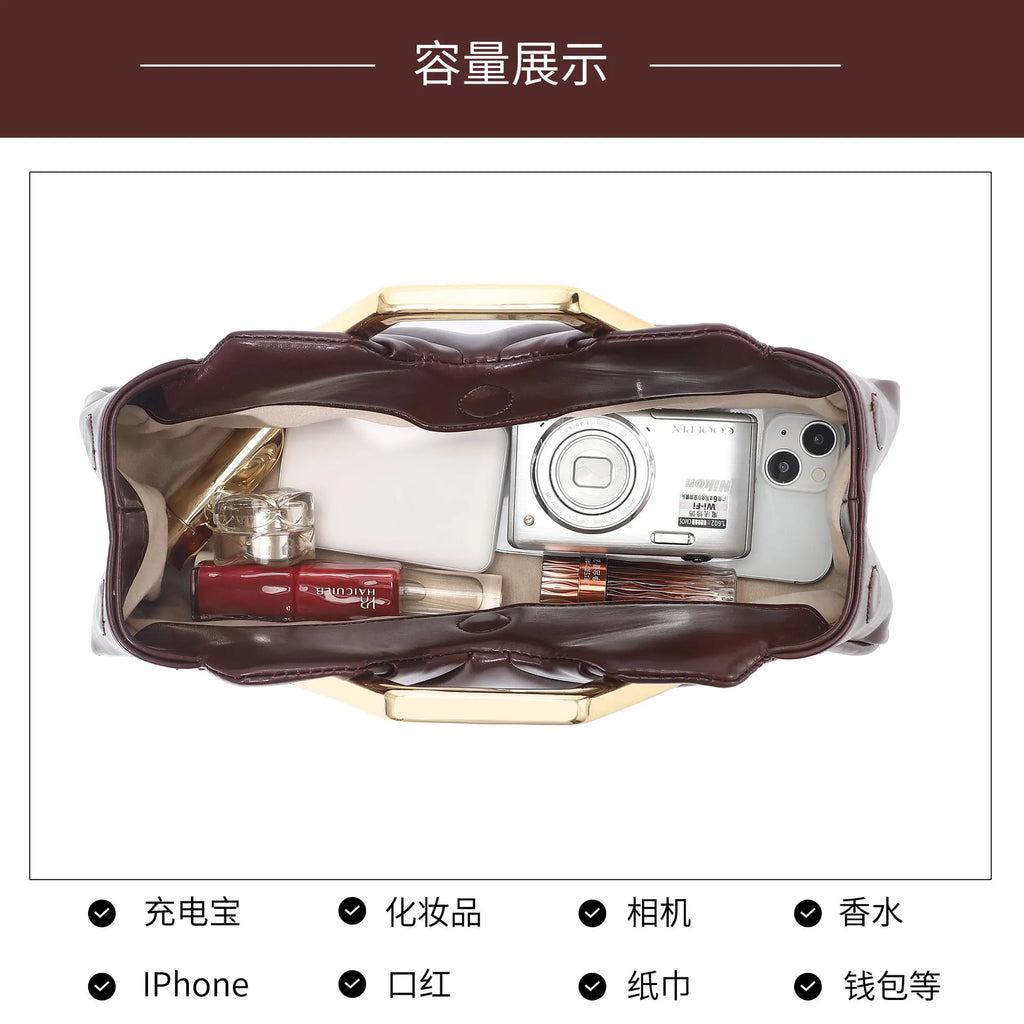 Sac Cloud Plissé Cuir Soft Niche - Pochette Soirée Pleatée Haut de Gamme Femme - badassmood