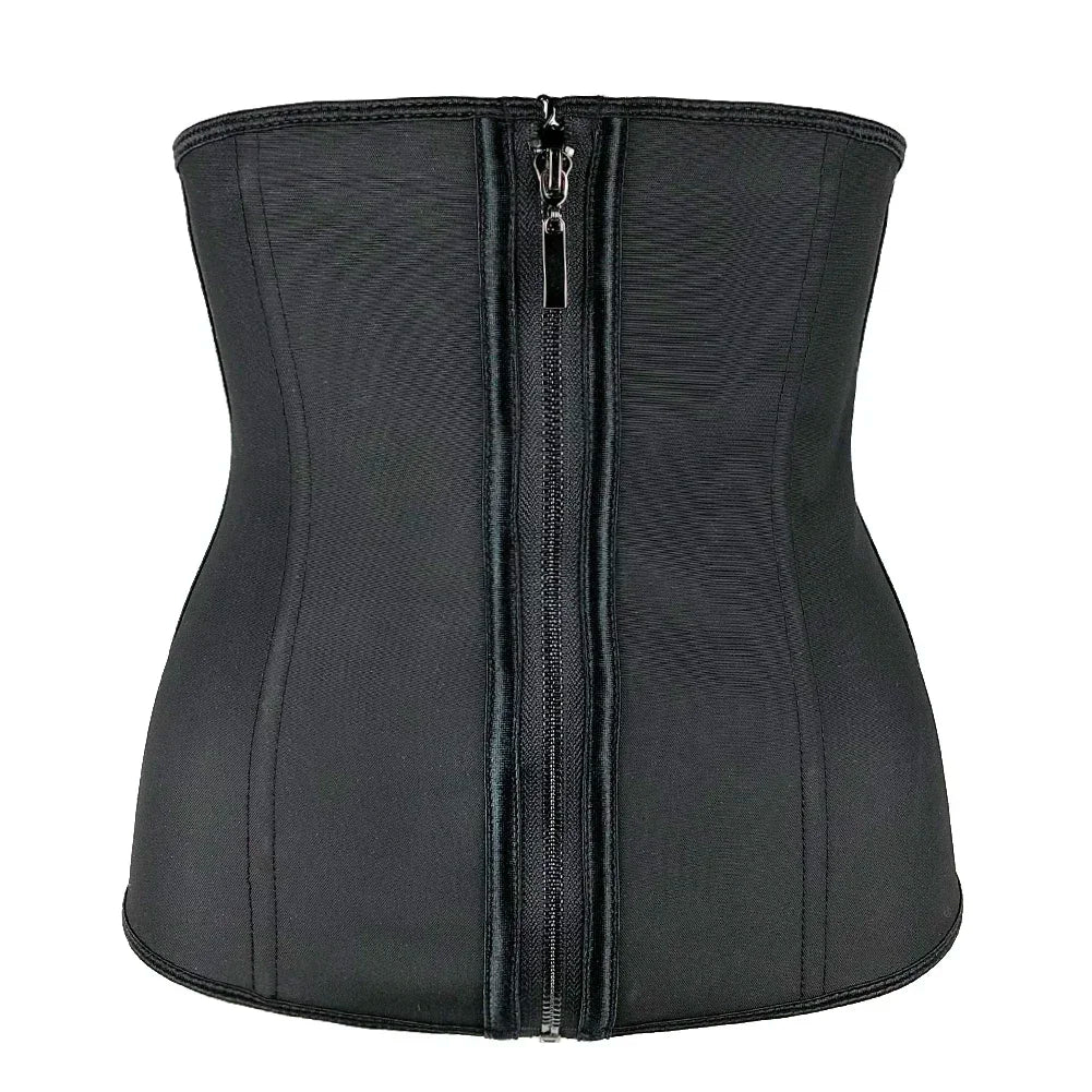 Corset Gaine Amincissante Latex Femme - Ceinture Minceur Zip Noir