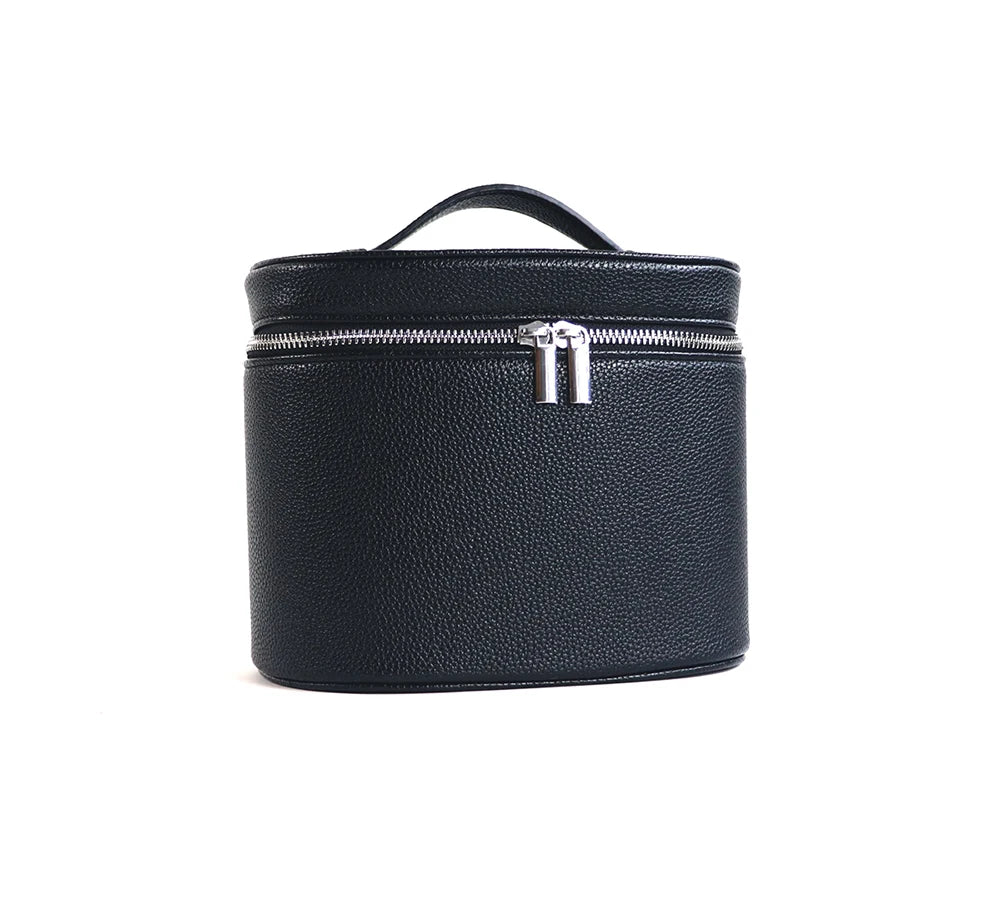 Large-capacity PU leather cosmetic box with internal storage box, customizable names and letters, travel portable cosmetic bag - badassmood