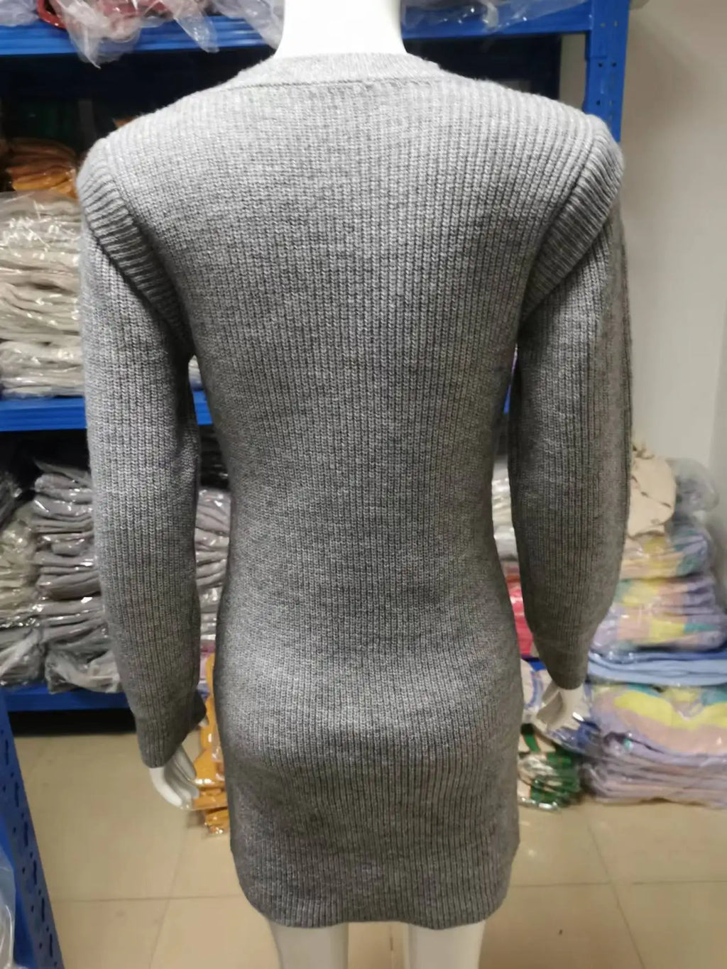 Robe pull moulante automne hiver en tricot avec col rond et manches longues, style sexy pour femme, marque badassmood.com