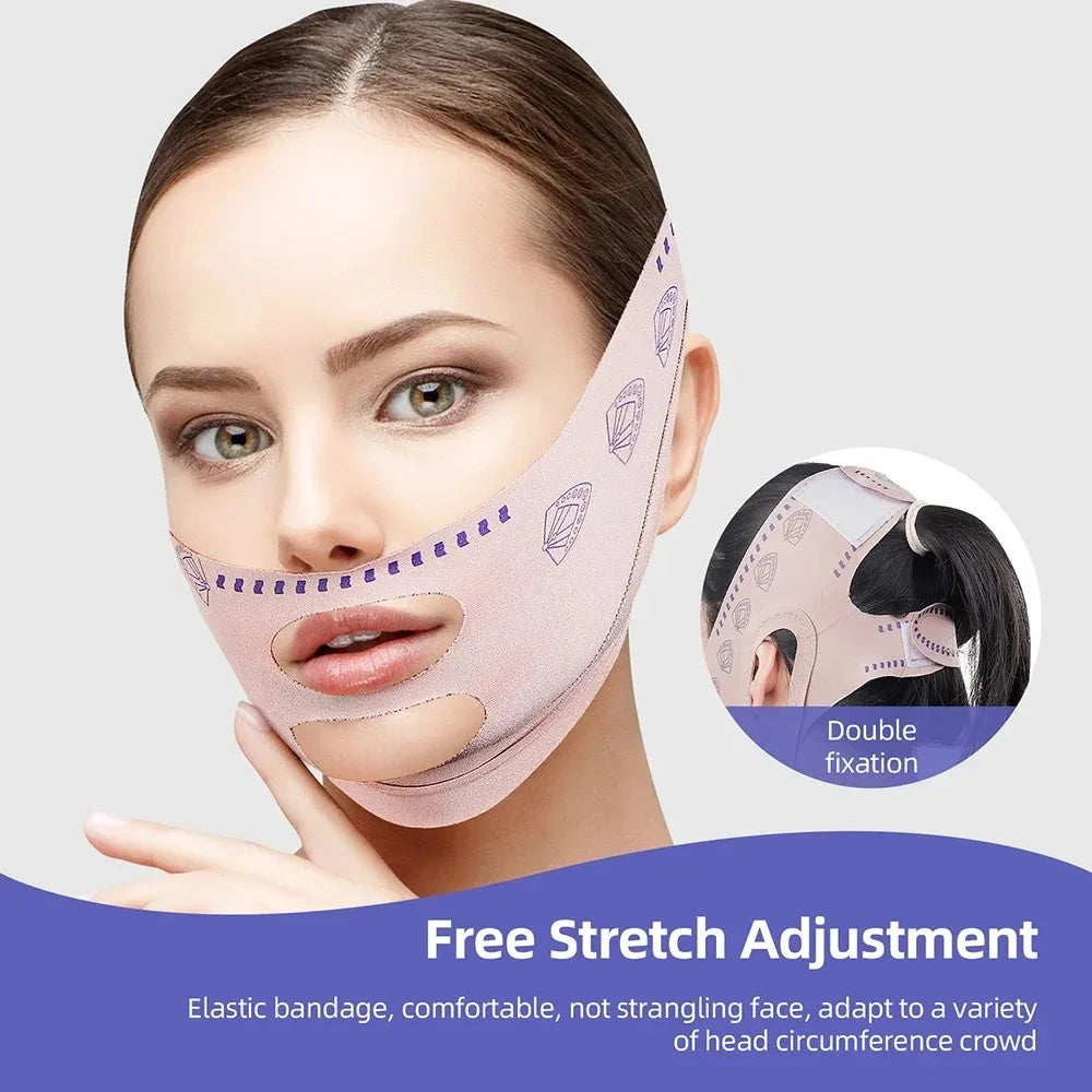 Face Slimming Bandage Women Face Lifting V Line Shaper Chin Cheek Lift Up Belt Anti Wrinkle Strap Facial Beauty Skin Care Tools - badassmood