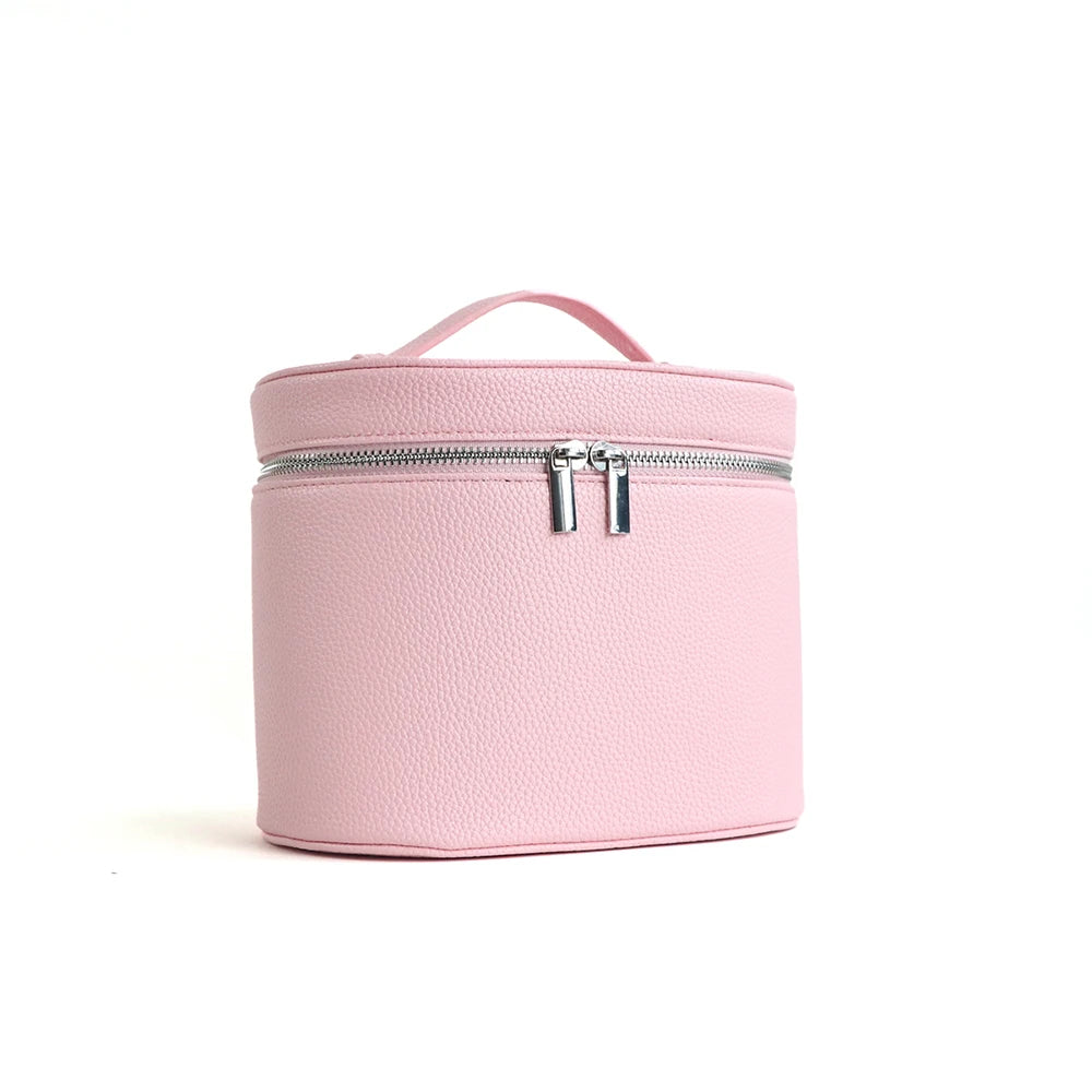 Large-capacity PU leather cosmetic box with internal storage box, customizable names and letters, travel portable cosmetic bag - badassmood
