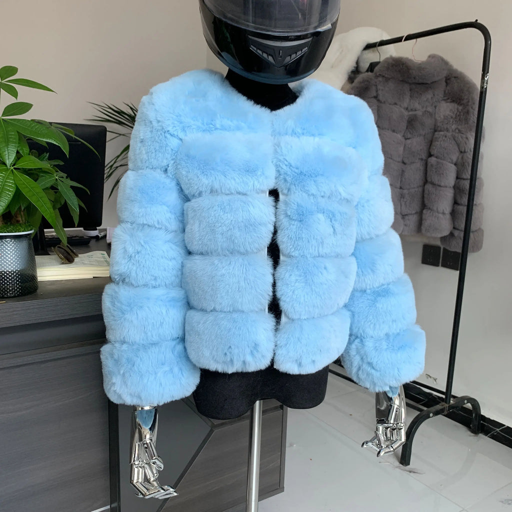 Manteau Fausse Fourrure Renard Femme - Veste Courte Luxe Fluffy Hiver - badassmood