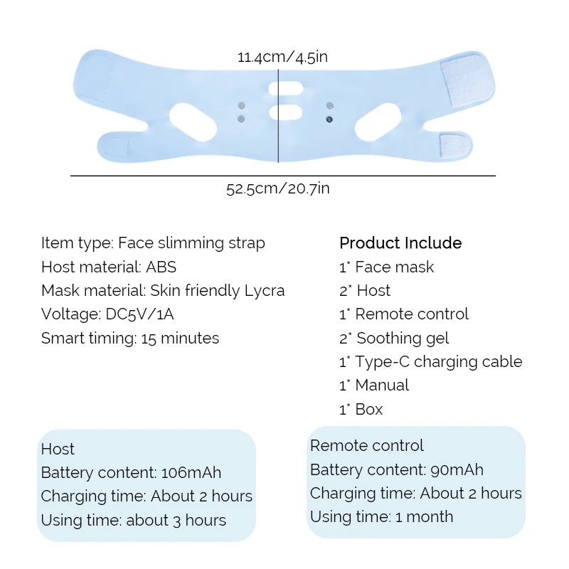 Facial EMS Lifting Machine Chin Cheek Slimming Strap Facial Shaping Massager Double Chin Removal V Line Lift Belt Skin Care Tool - badassmood