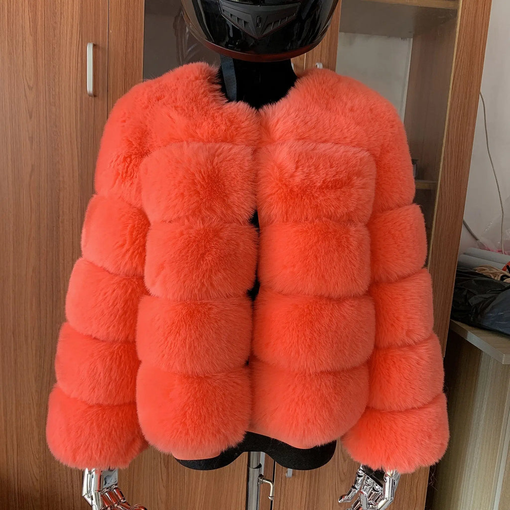 Manteau Fausse Fourrure Renard Femme - Veste Courte Luxe Fluffy Hiver - badassmood
