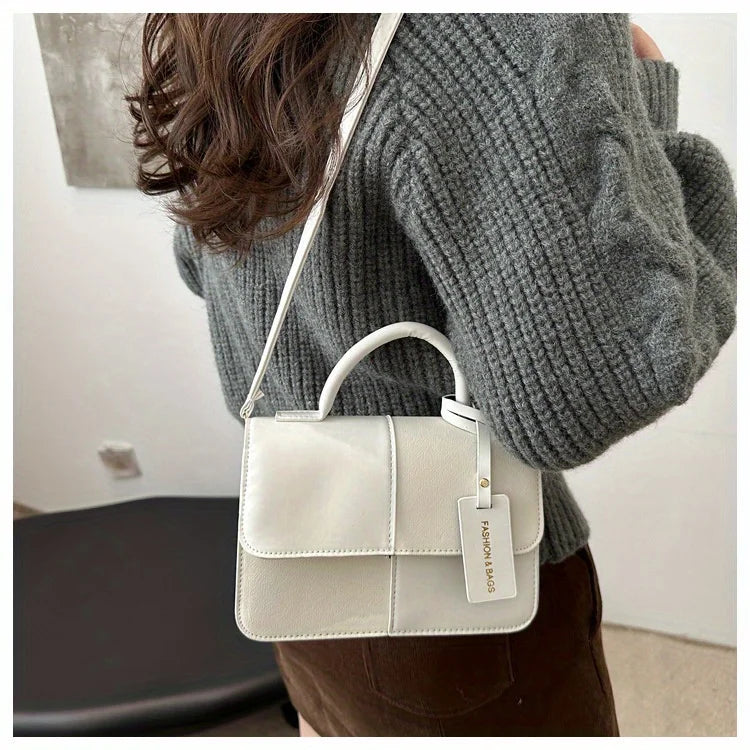 Sac à main femme géométrique avec bandoulière élégante, style quotidien mode, couleur neutre, design moderne et tendance.